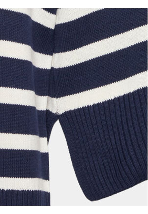 Gina Tricot Sweter 20762 Granatowy Boxy Fit. Kolor: niebieski. Materiał: bawełna, syntetyk