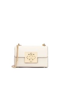 Kazar - Elegancka torebka na ramię ze skóry licowej. Kolor: kremowy. Materiał: skórzane. Styl: elegancki. Rodzaj torebki: na ramię #1