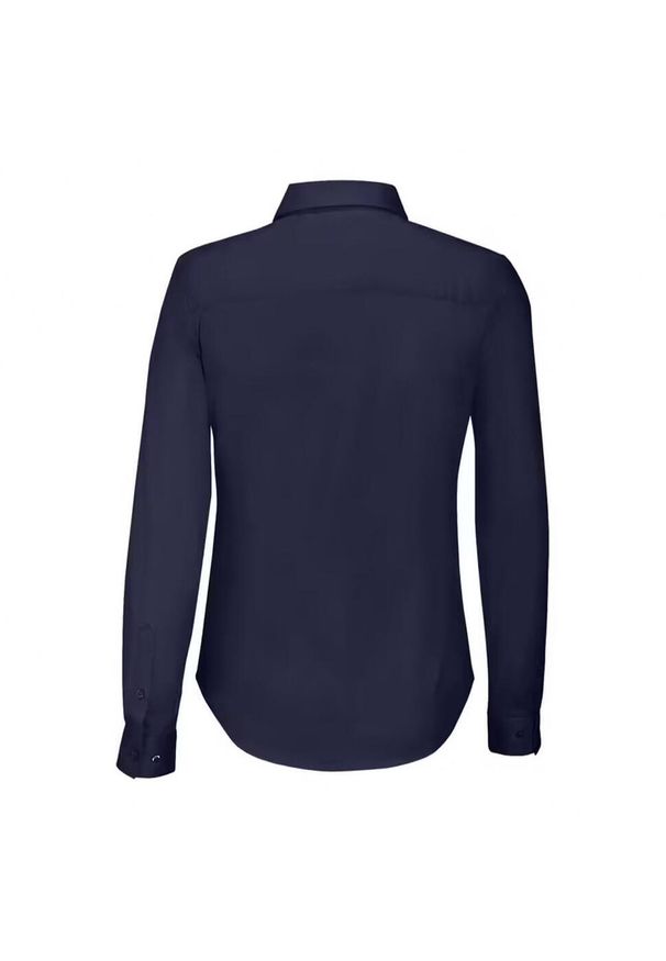 SOL'S - Damska Koszulka Z Długim Rękawem Blake Stretch Shirt. Okazja: na co dzień. Kolor: niebieski. Długość rękawa: długi rękaw. Długość: długie. Styl: casual