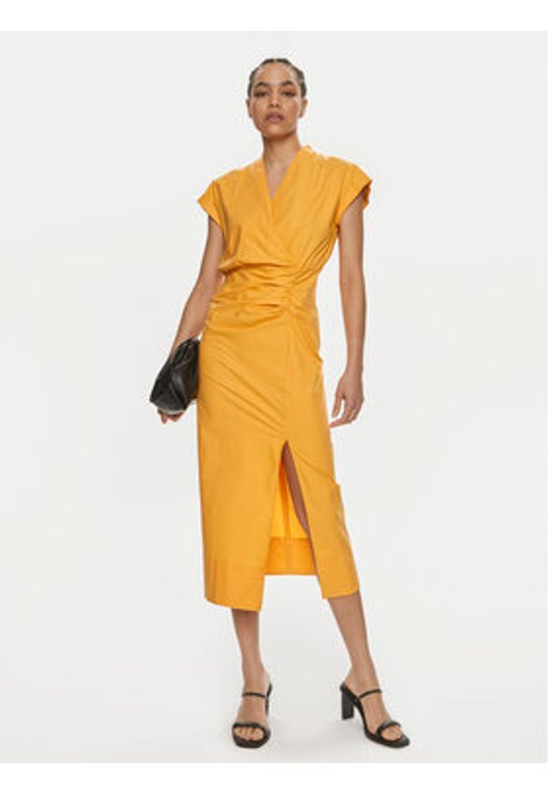 Marella Sukienka letnia Recoaro 2413221242 Pomarańczowy Regular Fit. Kolor: pomarańczowy. Materiał: bawełna. Sezon: lato