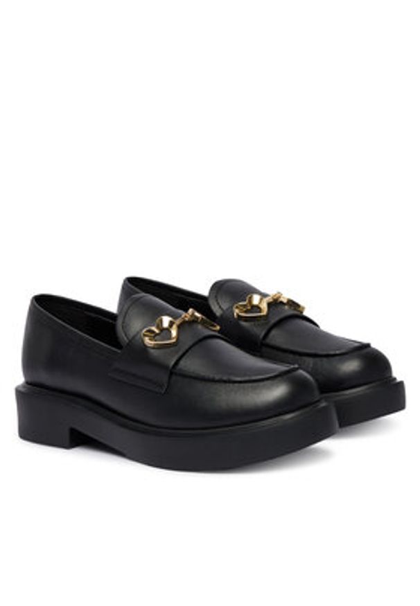 Love Moschino - LOVE MOSCHINO Loafersy JA10094G0NIA0000 Czarny. Kolor: czarny. Materiał: skóra