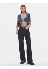 Calvin Klein Jeans Top J20J222475 Niebieski Slim Fit. Kolor: niebieski. Materiał: bawełna