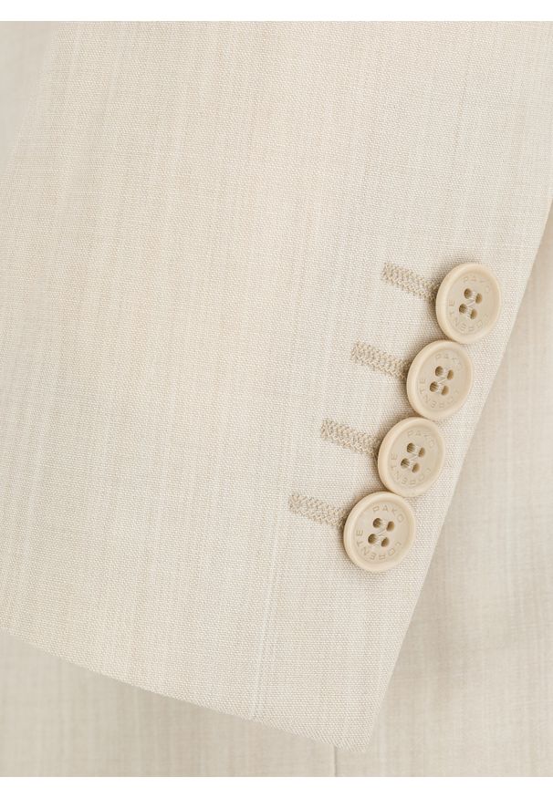 Pako Lorente - PAKO LORENTE – Beżowa męska marynarka garniturowa. Kolor: beżowy. Materiał: wełna, poliester, lycra