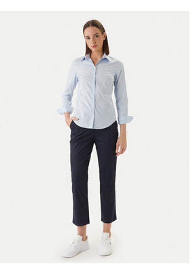 GANT - Gant Chinosy 4150380 Granatowy Slim Fit. Kolor: niebieski. Materiał: bawełna