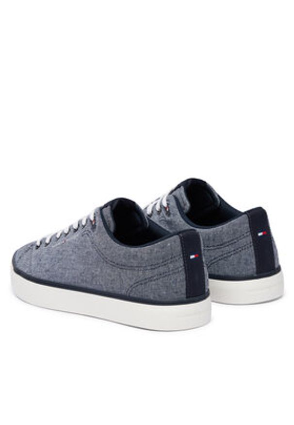 TOMMY HILFIGER - Tommy Hilfiger Tenisówki Th Hi Vulc Core Low Chambray FM0FM05818 Niebieski. Kolor: niebieski. Materiał: materiał