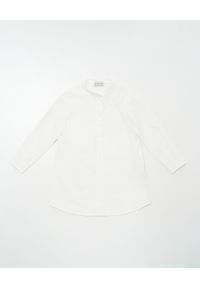 MONCLER KIDS - Sukienka koszulowa z topem 4-14 lat. Kolor: biały. Materiał: bawełna, dzianina, tkanina. Długość rękawa: bez rękawów. Wzór: aplikacja, prążki. Sezon: lato. Typ sukienki: koszulowe #7