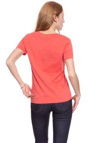 Wrangler - WRANGLER T SHIRT DAMSKI FESTIVAL TEE SPICED CORAL W7016EV6Y. Wzór: nadruk #3