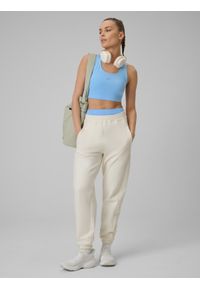 4f - 4F Biustonosz treningowy z niskim wsparciem damski - niebieski M. Kolor: niebieski. Materiał: włókno, guma. Rodzaj stanika: wyciągane miseczki. Sport: joga i pilates, fitness #2