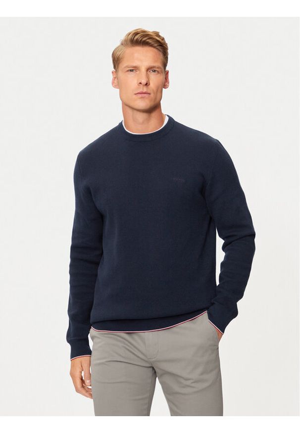 Hechter Paris Sweter 65006 142802 Granatowy Regular Fit. Kolor: niebieski. Materiał: bawełna