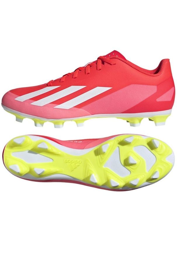 Adidas - Buty piłkarskie adidas X Crazyfast Club IG0616 czerwone. Zapięcie: sznurówki. Kolor: czerwony. Materiał: syntetyk, guma. Sport: piłka nożna