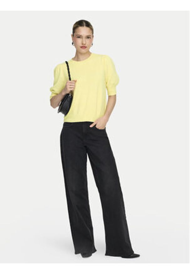 only - ONLY Sweter Rica 15318551 Żółty Regular Fit. Kolor: żółty. Materiał: syntetyk