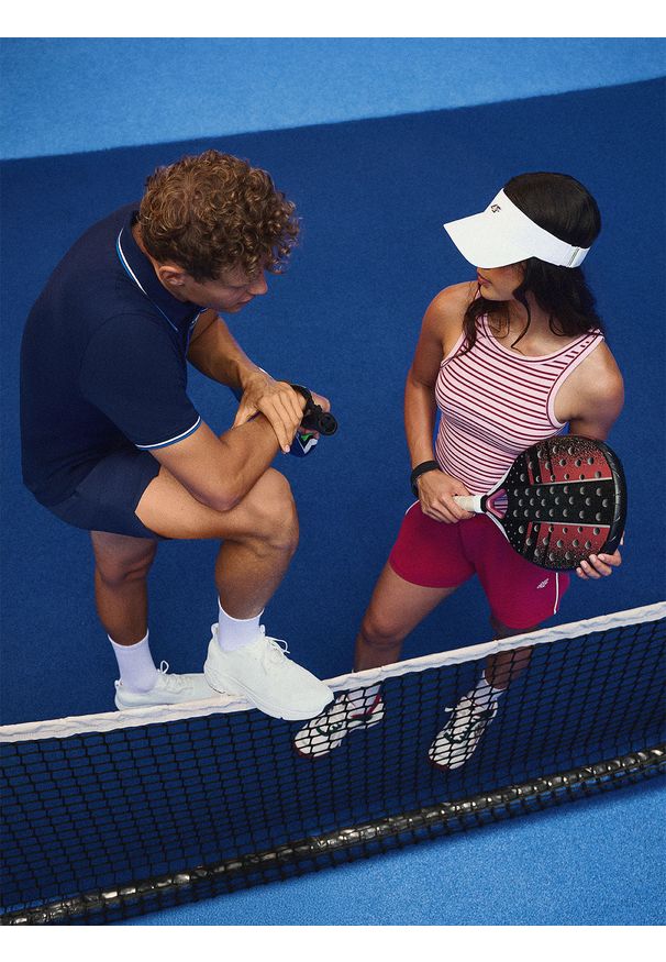4f - 4F Top slim z prążkowanej dzianiny damski - różowy M. Kolor: różowy. Materiał: prążkowany, dzianina. Sport: tenis