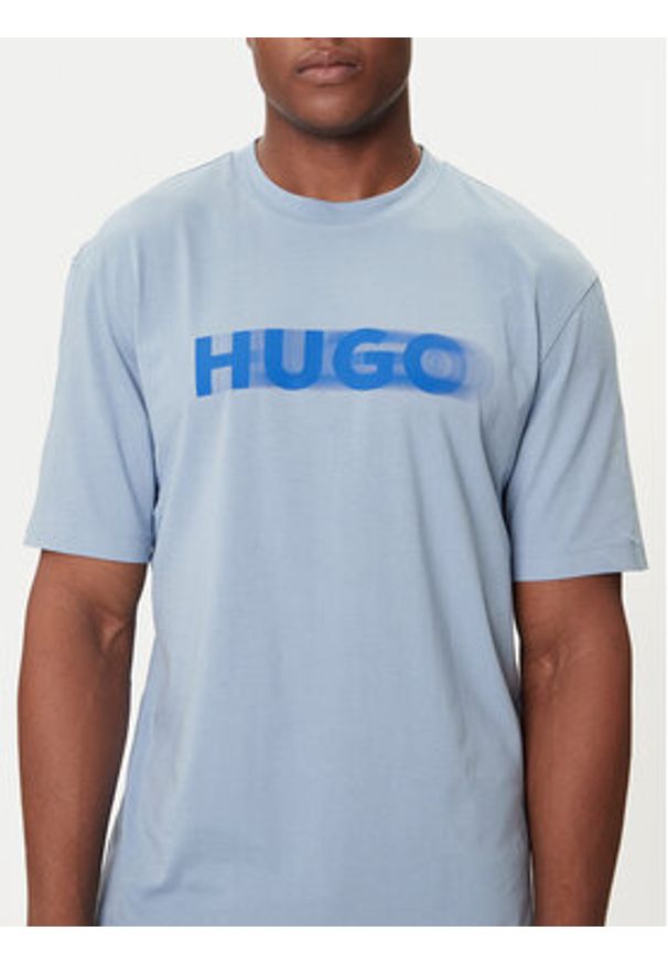 Hugo - HUGO T-Shirt Nalax 50543493 Błękitny Regular Fit. Kolor: niebieski. Materiał: bawełna
