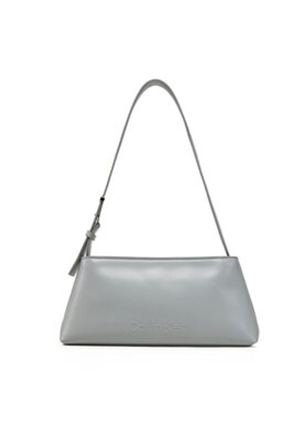 Calvin Klein Torebka Embossed Logo Shoulder Bag K60K612550 Szary. Kolor: szary. Materiał: skórzane