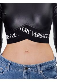 Versace Jeans Couture Bluzka 74HAH222 Czarny Regular Fit. Kolor: czarny. Materiał: syntetyk