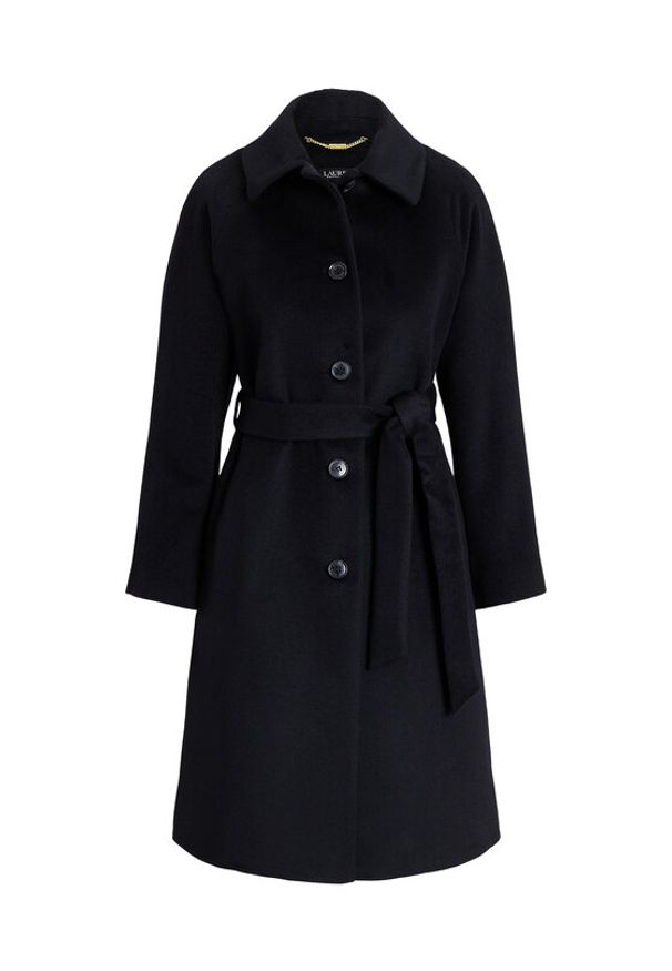 Lauren Ralph Lauren - LAUREN RALPH LAUREN Płaszcz wełniany 297P04140001 Czarny Regular Fit. Kolor: czarny. Materiał: syntetyk