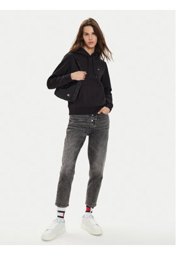 Tommy Jeans Bluza Flag DW0DW19727 Czarny Regular Fit. Kolor: czarny. Materiał: bawełna