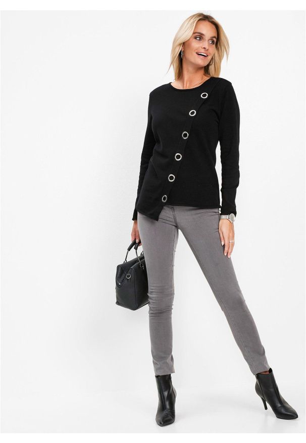 bonprix - Sweter z ćwiekami. Kolor: czarny