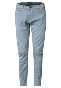 Bawełniane Spodnie Chinos, Regular - Pako Jeans - Niebieskie. Okazja: na spotkanie biznesowe, do pracy. Kolor: niebieski. Materiał: elastan, bawełna. Styl: klasyczny, biznesowy