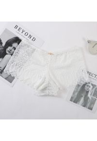 Intica - Majtki koronkowe z sznurowaniem eleganckie na co dzień Aylin. Kolor: biały. Materiał: koronka. Wzór: koronka #1