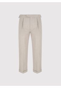 Pako Lorente - PAKO LORENTE - Spodnie męskie w prążek z lnem. Okazja: na co dzień. Materiał: len. Wzór: prążki. Sezon: lato. Styl: casual #8