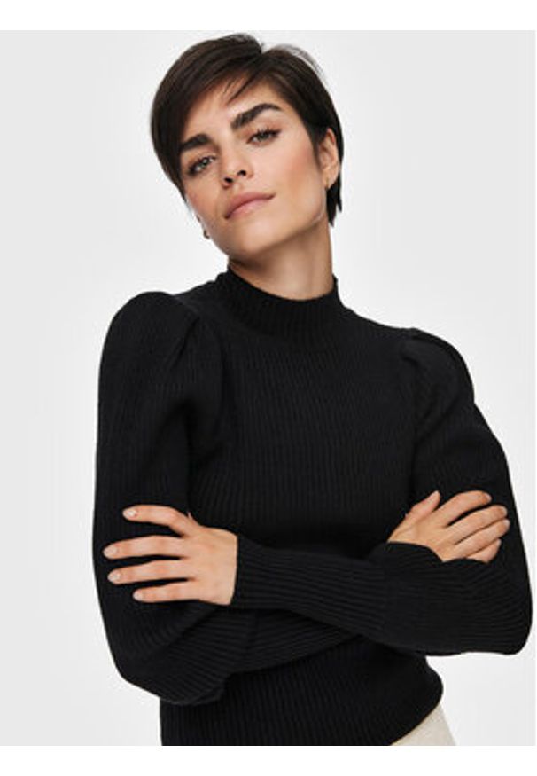 only - ONLY Sweter Katia 15232494 Czarny Regular Fit. Kolor: czarny. Materiał: wiskoza
