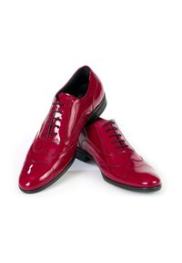 Czerwone lakierkowane obuwie męskie Faber - Austerity T19. Kolor: czerwony. Materiał: skóra. Styl: klasyczny, wizytowy #5