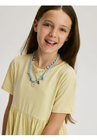 Reserved - Bawełniana sukienka - jasnożółty. Kolor: żółty. Materiał: bawełna #1