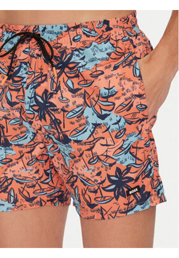 BOSS Szorty kąpielowe Willow 50539931 Pomarańczowy Regular Fit. Kolor: pomarańczowy. Materiał: syntetyk