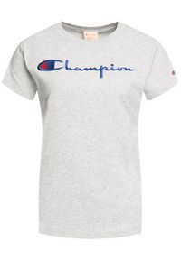 Champion T-Shirt Script Logo 110992 Szary Regular Fit. Kolor: szary. Materiał: bawełna #4