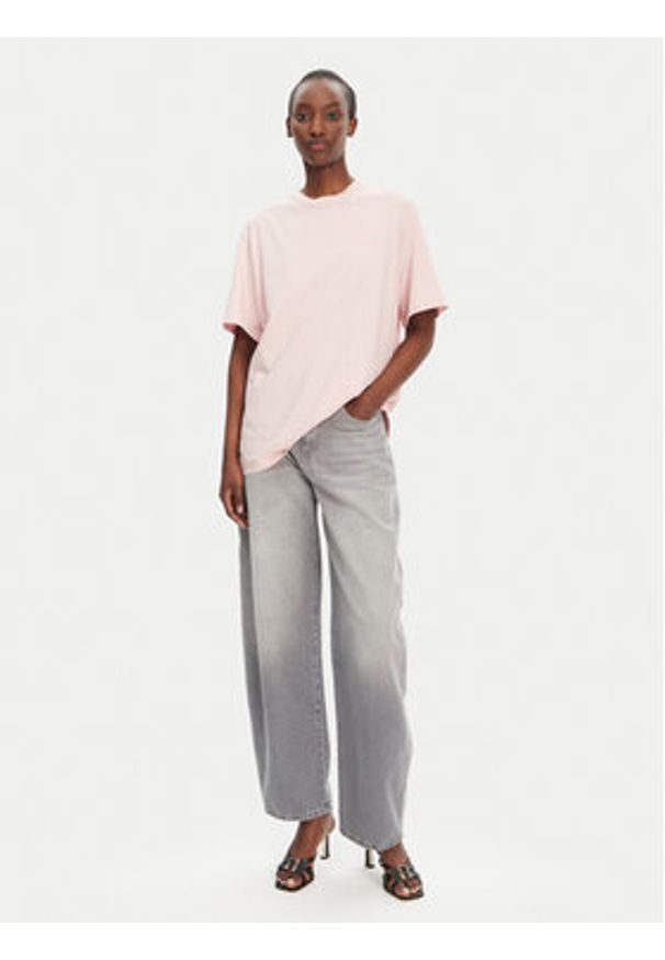ROTATE T-Shirt 1124451011 Różowy Oversize. Kolor: różowy. Materiał: bawełna
