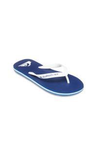 Quiksilver - Klapki dla Mężczyzn MOLOKAI CORE. Okazja: na plażę. Kolor: niebieski. Materiał: guma, syntetyk. Wzór: paski. Styl: sportowy