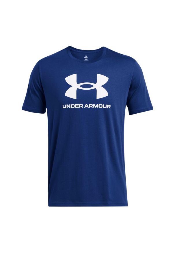 Under Armour - T-shirt Męski Logo 1382911 432. Kolor: niebieski. Sport: turystyka piesza