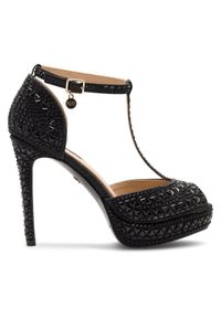 Nine West Sandały NISA SY015-1NW Czarny. Kolor: czarny. Materiał: materiał