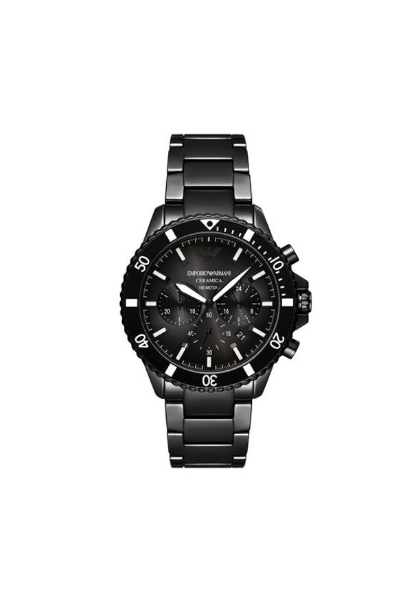 Emporio Armani Zegarek Ceramic AR70010 Czarny. Kolor: czarny. Materiał: syntetyk