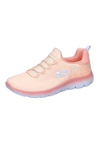 skechers - Buty SKECHERS SUMMITS MORNING GLOW Pomarańczowy. Kolor: czerwony. Materiał: tkanina