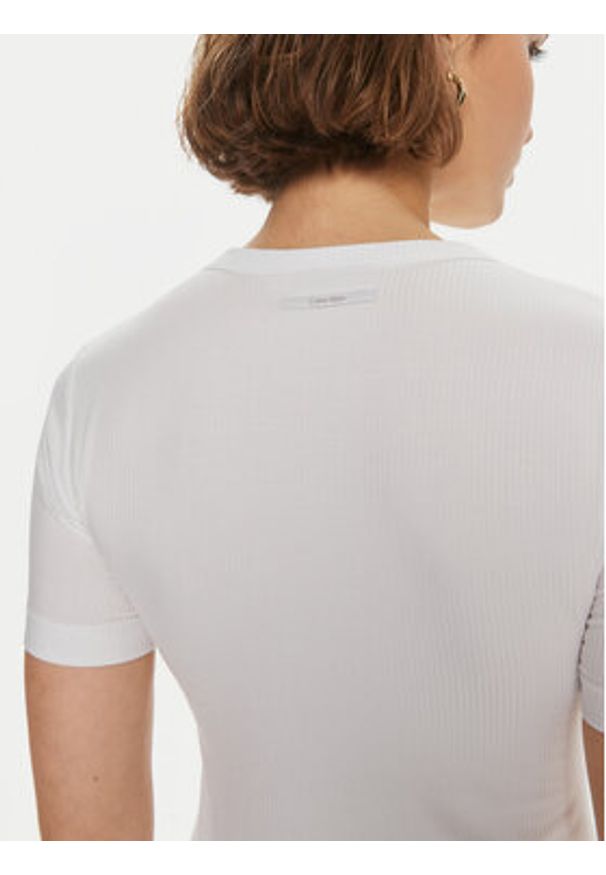 Calvin Klein T-Shirt K20K206553 Biały Slim Fit. Kolor: biały