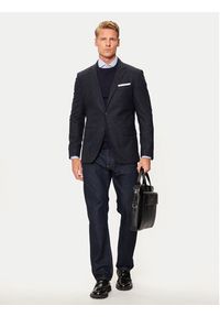 BOSS - Boss Marynarka H-Hutson 50528083 Granatowy Slim Fit. Kolor: niebieski. Materiał: wełna #7