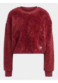 Adidas - adidas Bluza Essentials+ Fluffy Teddy Sweater HY1725 Czerwony Loose Fit. Kolor: czerwony. Materiał: syntetyk #7