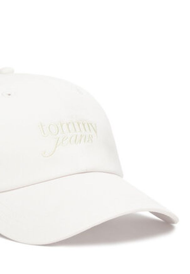 Tommy Jeans Czapka z daszkiem Script AW0AW17815 Biały. Kolor: biały. Materiał: bawełna