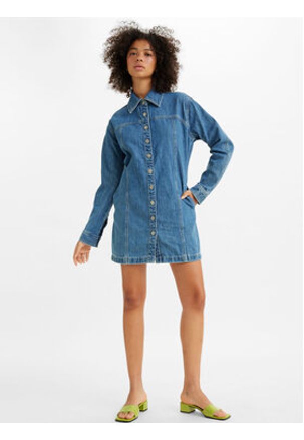 Levi's® Sukienka jeansowa Shay A45850001 Niebieski Loose Fit. Kolor: niebieski. Materiał: bawełna