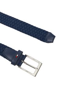 TOMMY HILFIGER - Tommy Hilfiger Pasek Męski Layton Elastic AM0AM13570 Niebieski. Kolor: niebieski. Materiał: materiał #3