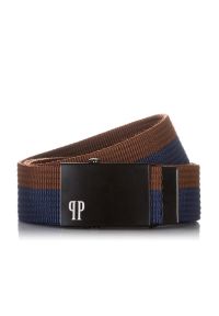Pasek parciany PAOLO PERUZZI PW-20-95 brązowo-granatowy. Kolor: brązowy, niebieski, wielokolorowy. Materiał: materiał. Wzór: paski #1