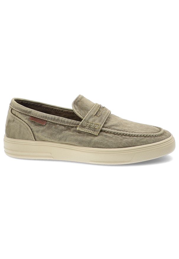Szare Mokasyny Wrangler Wsuwane Obuwie Męskie. Okazja: na co dzień. Zapięcie: bez zapięcia. Kolor: szary. Materiał: materiał. Sezon: lato. Styl: sportowy, klasyczny, casual