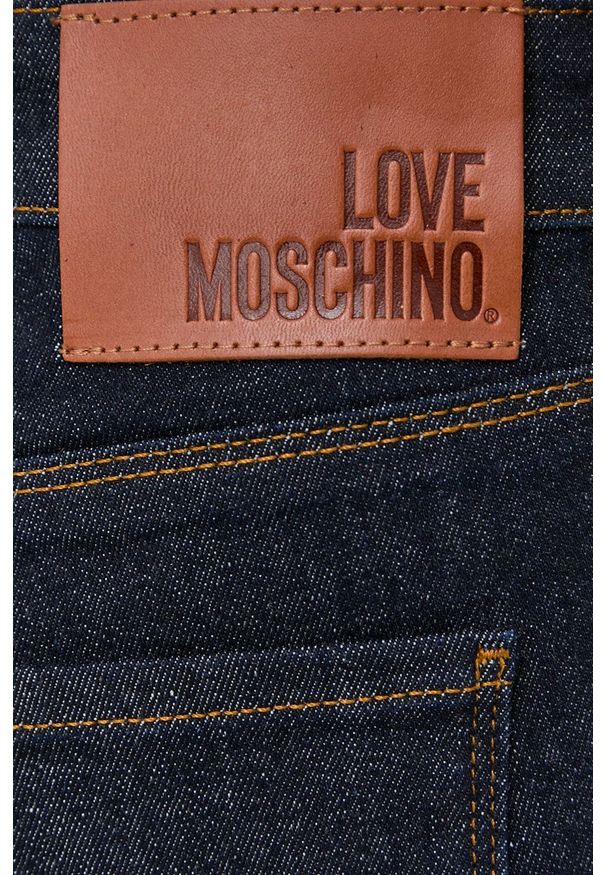 Love Moschino Jeansy damskie medium waist. Kolor: niebieski