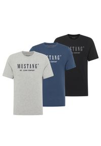 3-Pak T-Shirt Mustang Style Alex Czarny Niebieski Szary. Kolor: szary, czarny, niebieski, wielokolorowy #1