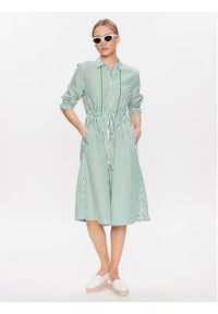TOMMY HILFIGER - Tommy Hilfiger Sukienka koszulowa WW0WW37955 Zielony Regular Fit. Kolor: zielony. Materiał: bawełna. Typ sukienki: koszulowe #5