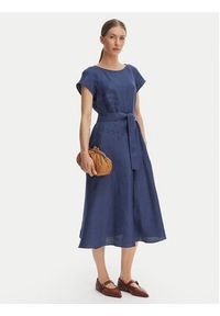 Weekend Max Mara Sukienka letnia Esordio 2615221052 Granatowy Regular Fit. Kolor: niebieski. Materiał: len. Sezon: lato #4
