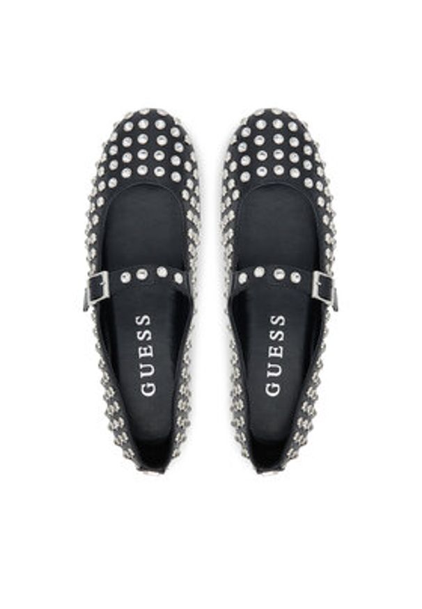 Guess Baleriny FLTKDL ELE02 Czarny. Kolor: czarny. Materiał: skóra