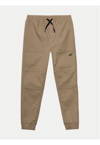 4f - 4F Spodnie dresowe 4FJWSS24TTROM588 Brązowy Regular Fit. Kolor: brązowy. Materiał: bawełna